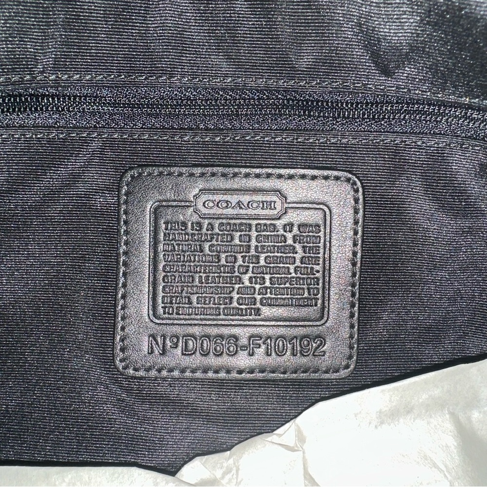 Coach Black Leather Shoulder Bag with Silver Accents, F10192 - Picture 6 of 9